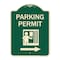 Signmission Parking Permit With Right ArrowHeavy-Gauge Aluminum Architectural Sign, 24" x 18", G-1824-23401 A-DES-G-1824-23401 - alternate 1
